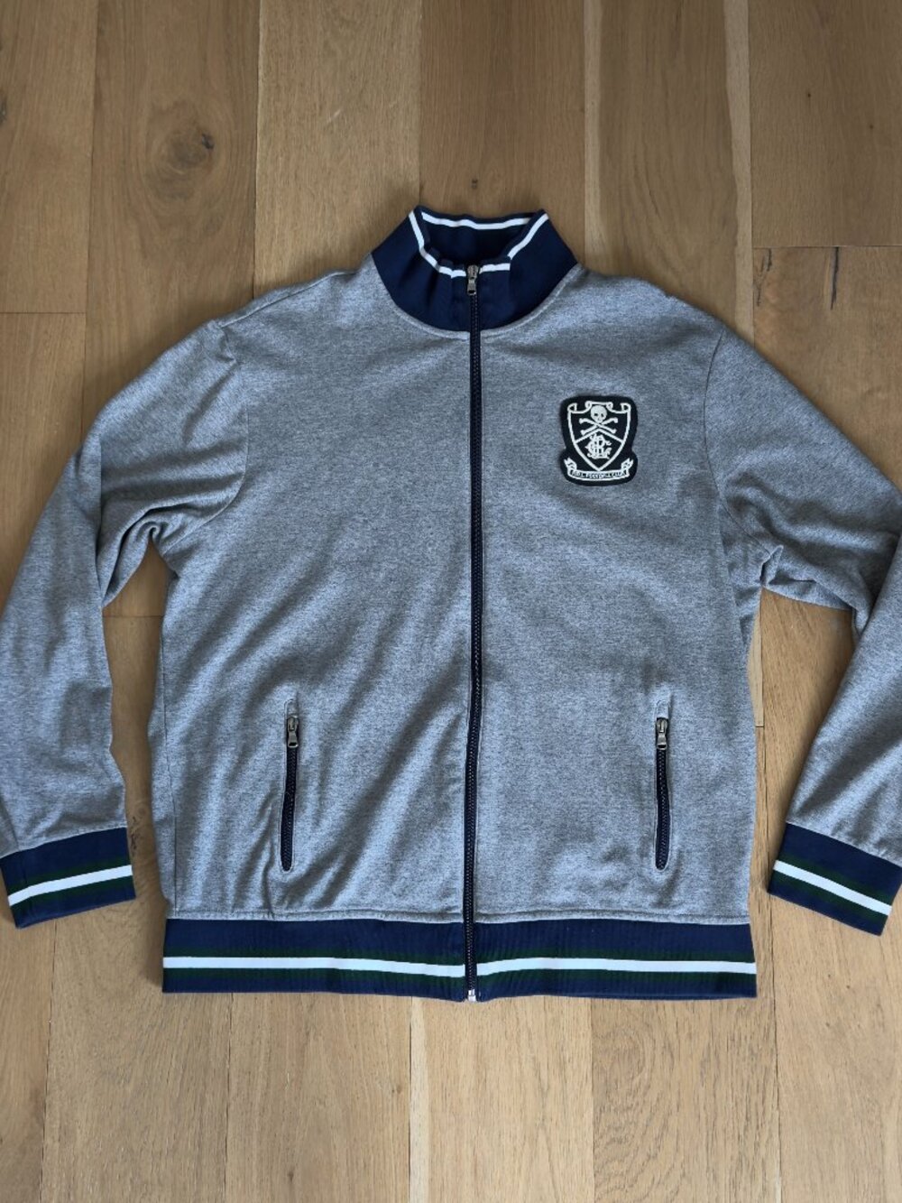 Polo Ralph Lauren Football Club Track Jacket. Grey. Size XL.
